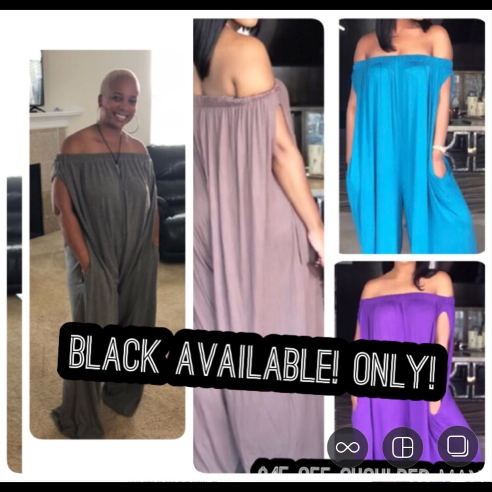 Off shoulder Jumpsuit with pockets